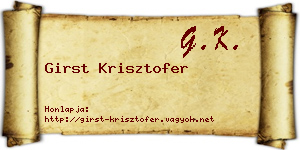 Girst Krisztofer névjegykártya